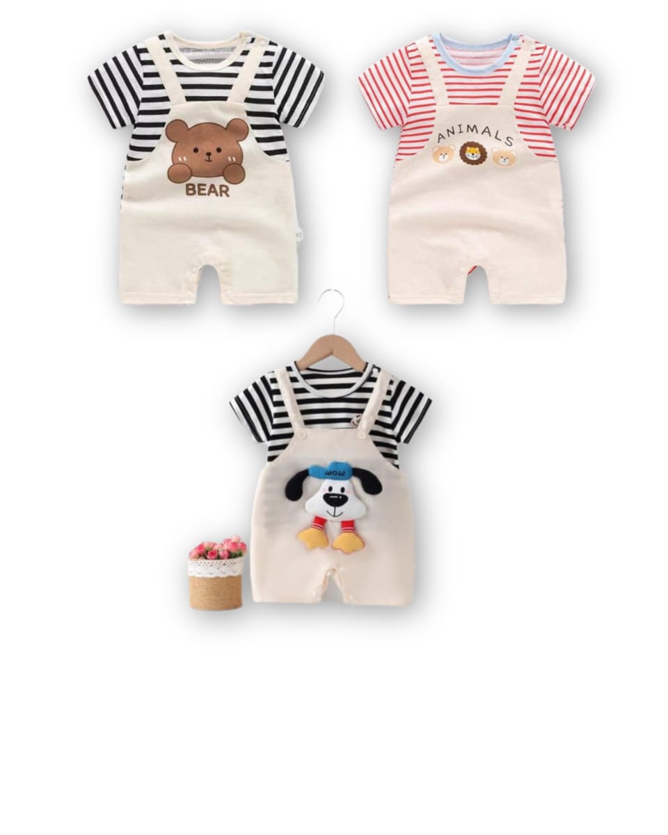 3 PCS Baby Best Adjustable Romper