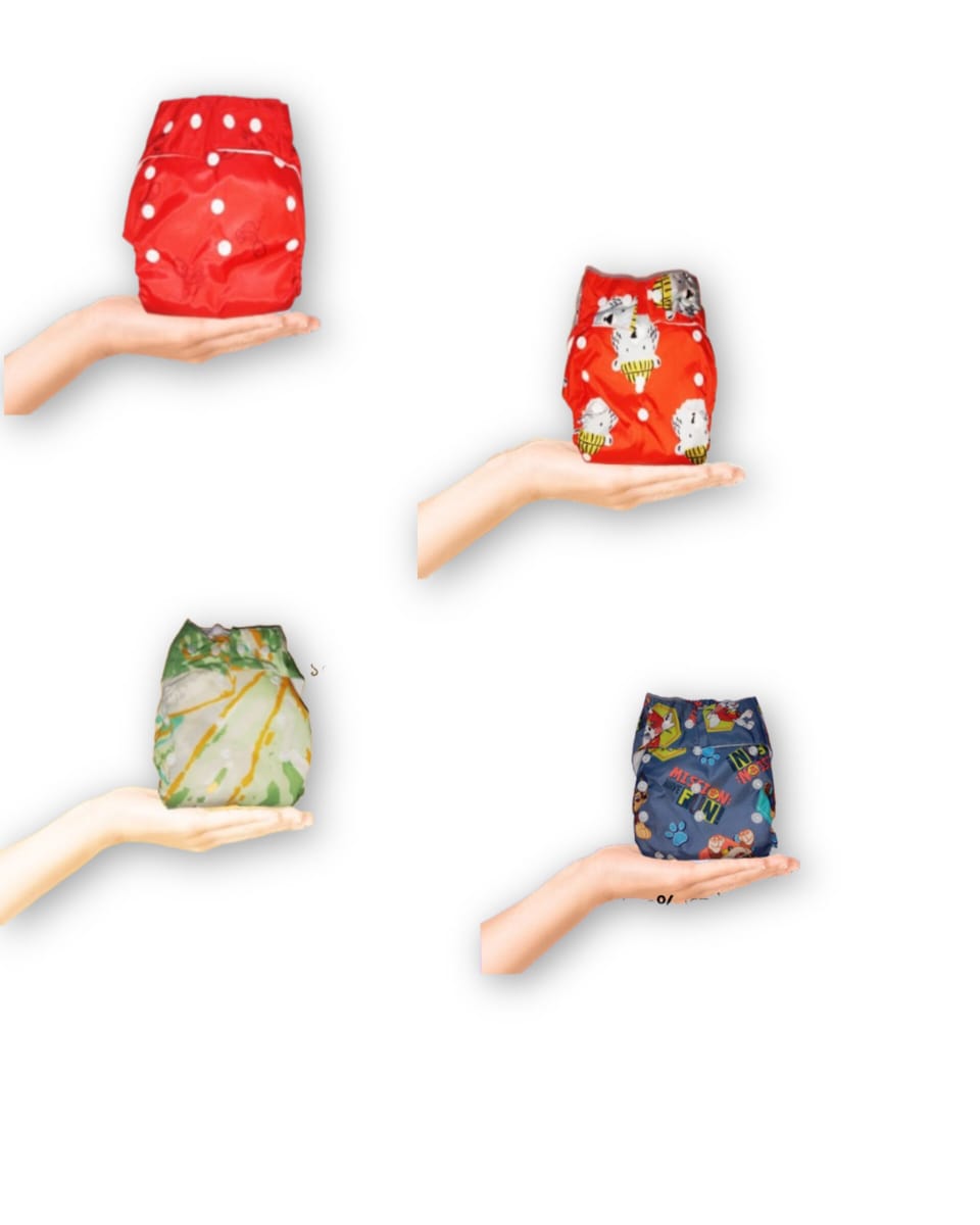 ৪ পিস বেবি ডাবল লিকেস পুরুপ ওয়াশয়েবল ডায়াপার