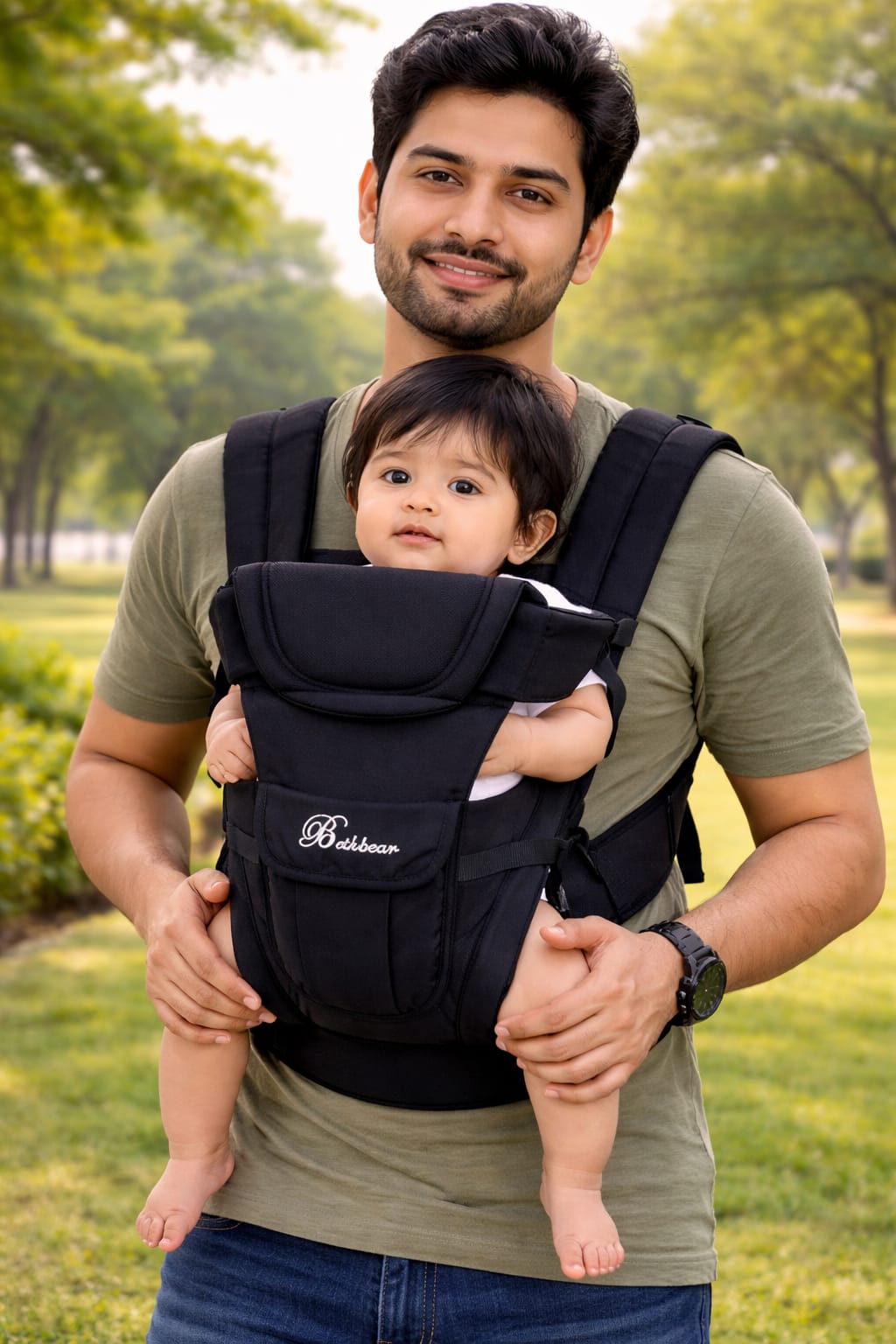 Beth Bear Baby carrier bag 4 in 1,(2-15 kg Capacity) black