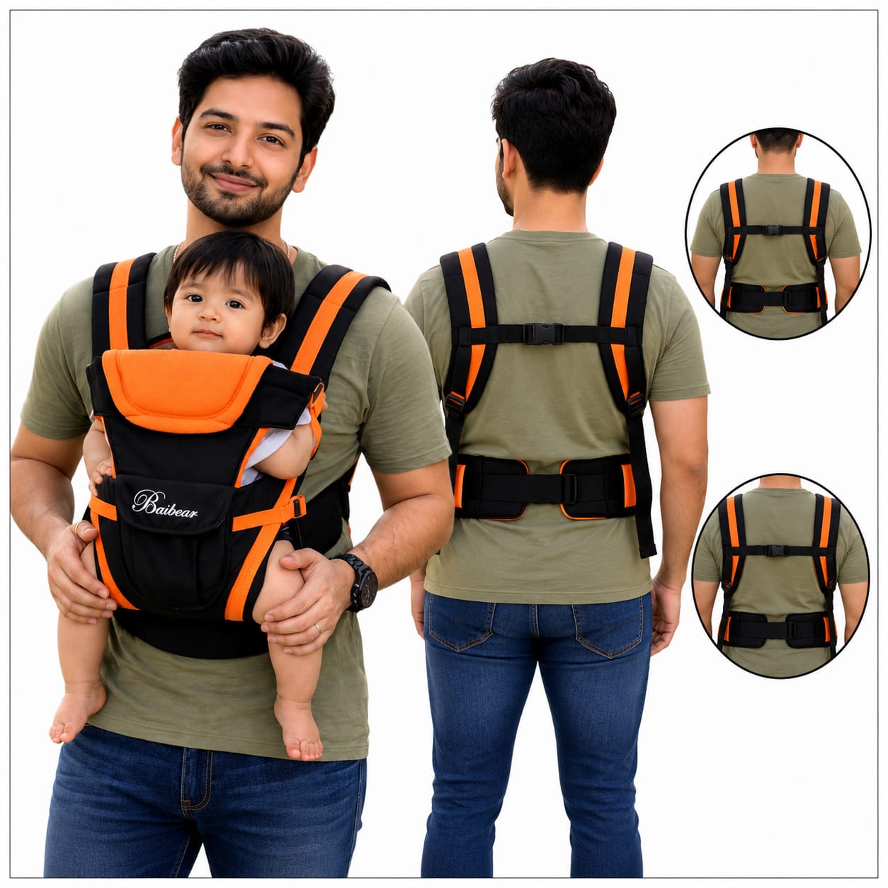 Beth Bear Baby carrier bag 4 in 1,(2-15 kg Capacity)